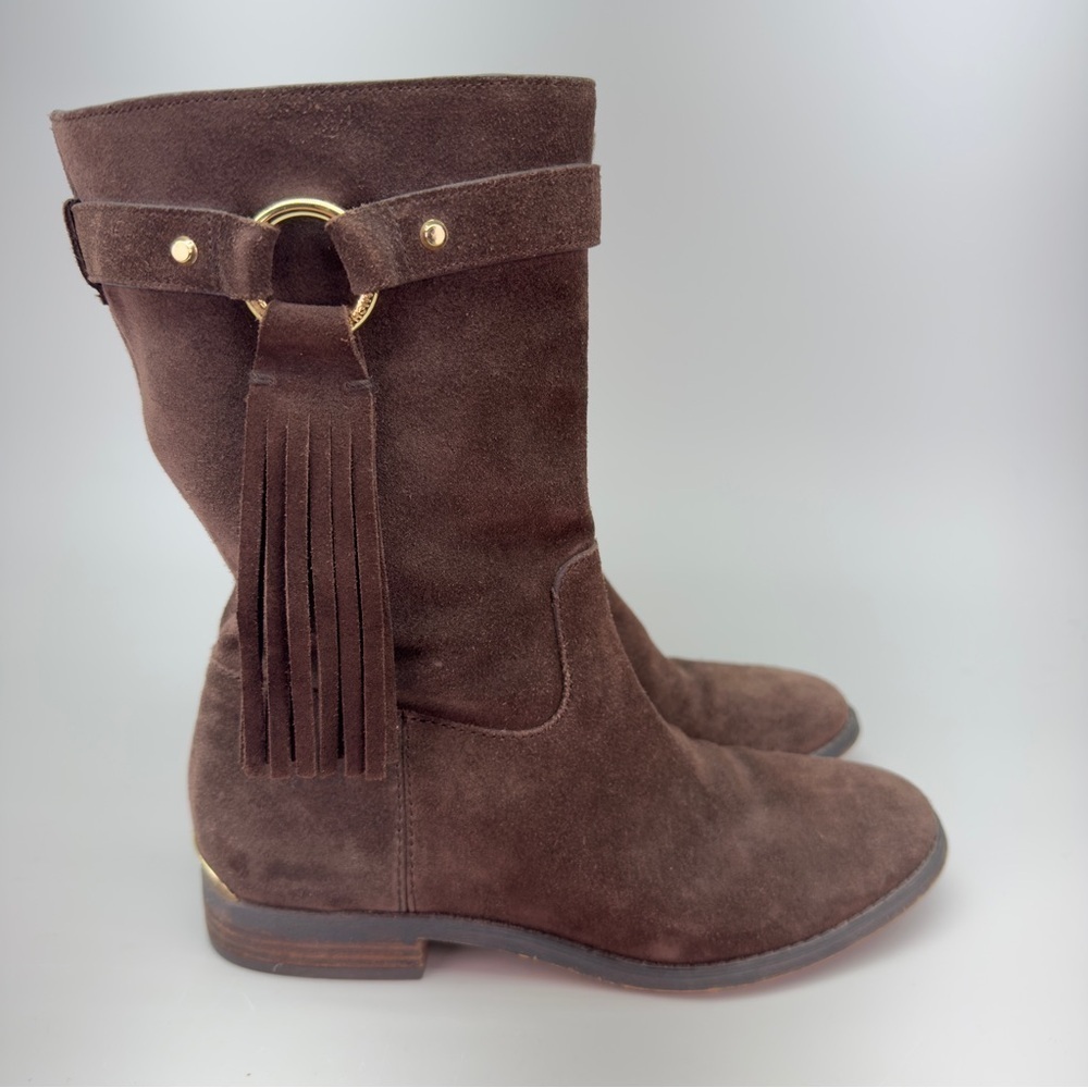 Michael Kors Brown Suede Fringed Boots